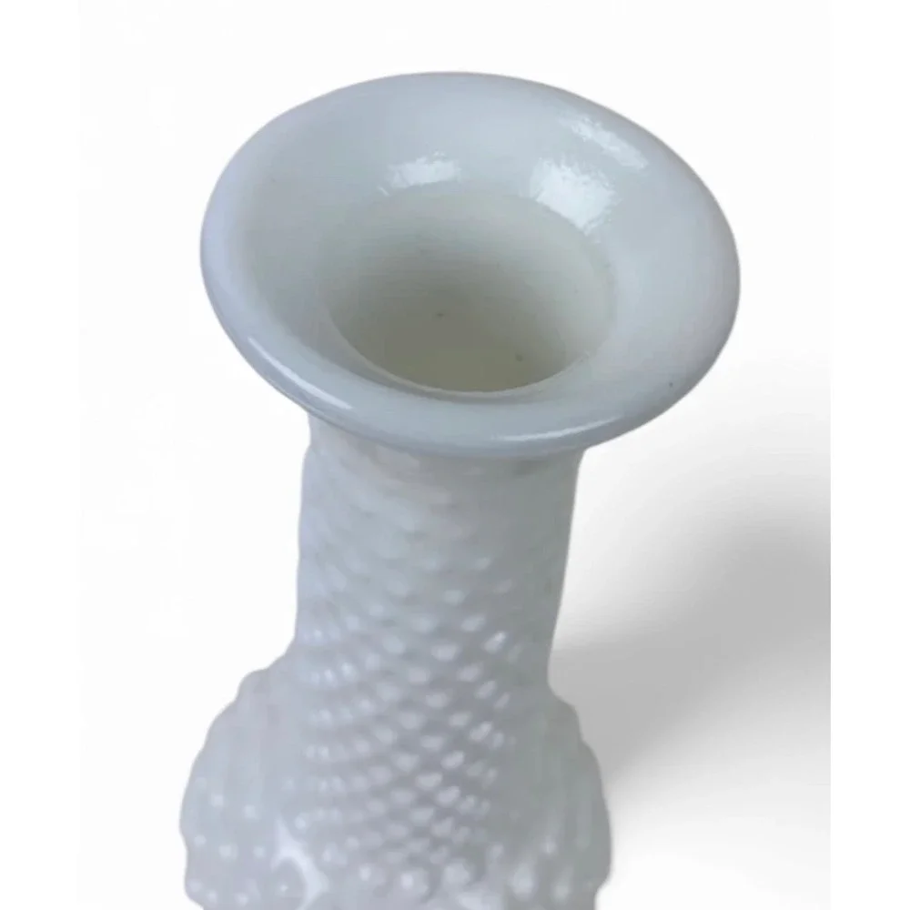 Hobnail Milk Glass Vase White Bud Vase Vintage Decor